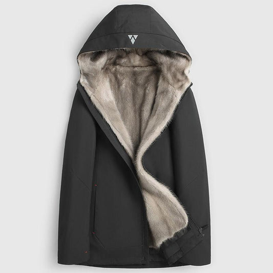 Men's Pie Overcoming Autumn and Winter High-end Mink Coat Mid-length Coat Fur Coat