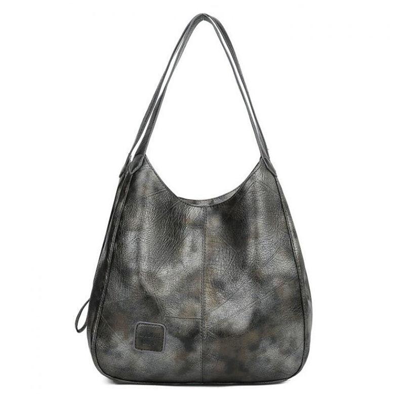 PU Dumplings Solid Color Lady Women Bag Retro Shoulder Bag Large Capacity Handbag