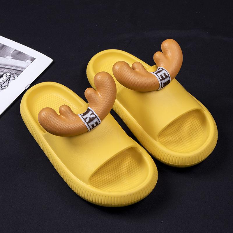 Fawn Sandals Slippers Female Summer Cute Cartoon Household Bathroom Home Slippers Thick bottom comfortable