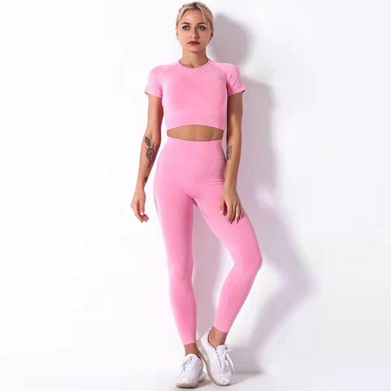 Women's Yoga Clothing Set Seamless Thread U-Shaped Beautiful Back Sports Bra Tight Hip Lift Yoga Pants Set Gym Training Set Sports Suit