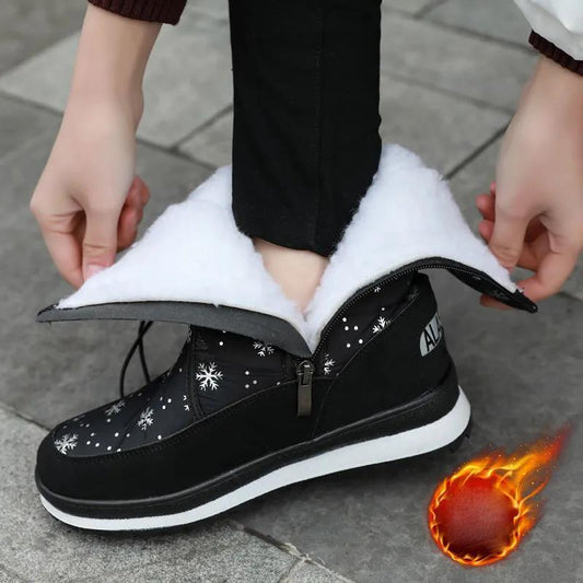 Winter Plus Velvet Snow Boots Women's Thick Tube Waterproof Non-slip Warm Cotton Shoes High-top Boots