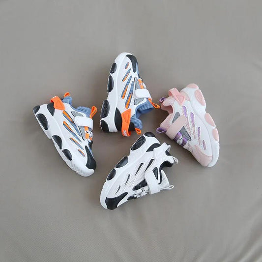 Children's Spring and Summer Mesh Shoes Soft Sole Flat Casual Shoes Boys and Girls Anti-slip Outdoor Light Sport Shoes