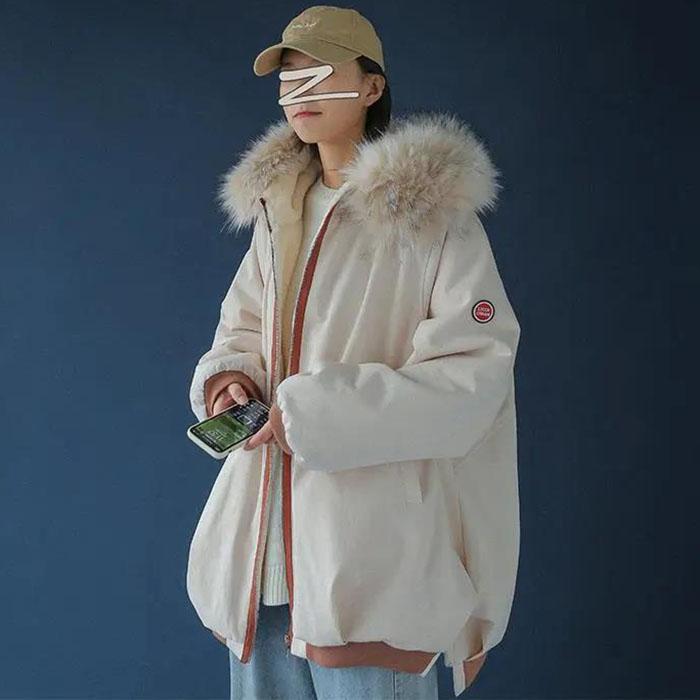 Winter Padded Jacket Ladies Loose Fashion Lamb Wool Coat Cotton Jacket Student Cotton Jacket