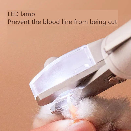 Cat Nail Clippers Dog Nail Trimmers Pet Cat Nail Care LED Lamp Nail Cutter Pet Nail Grooming Scissors for Small Cat Claw Clippers Pet Supplies