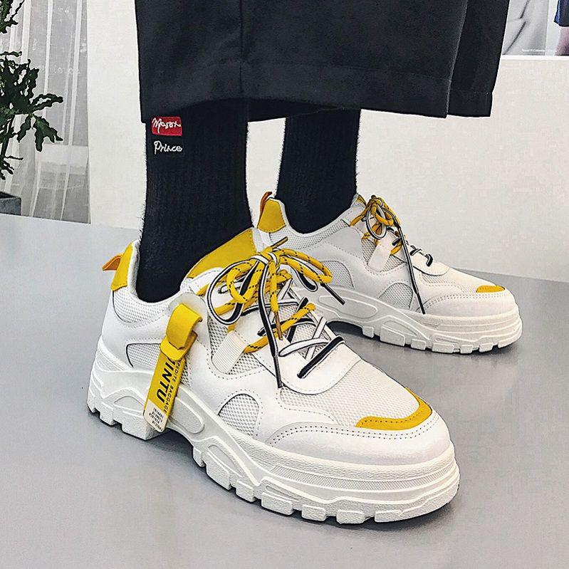 Fashion Daddy Shoes Men Height Increasing Breathable Shoes Casual Thick Sneakers for Male 39-44