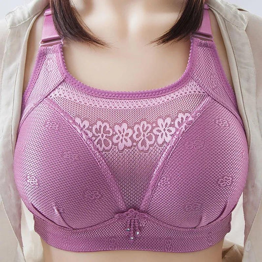Gathered Bra Anti Sag Anti Light Adjustment Comfortable Underwear Women's Bra No Steel Ring Spring and Summer Women