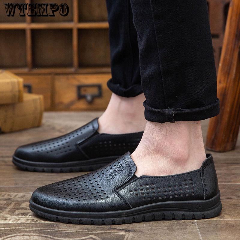 Leather Shoes Non-slip Waterproof Oil-proof Shoes Black Working Men's Leather Shoes