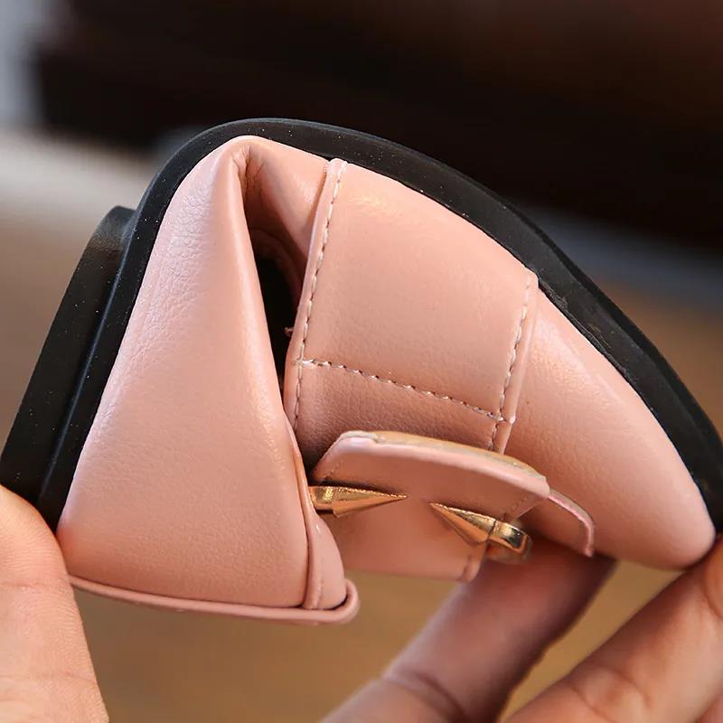 Girl's Spring and Summer Shoes Soft Sole Princess Light Leather Shoes Anti-slip Solid Color Single Shoes