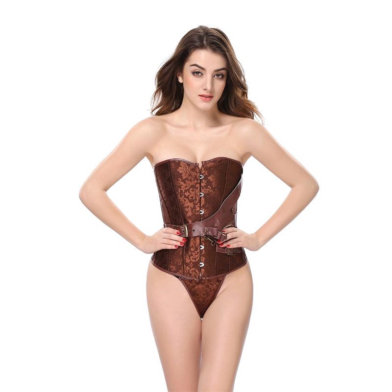 Steampunk Gothic Corset Satin Boned Sexy Bustier Women Corselet Corsets and Bustiers Slim Plus Size