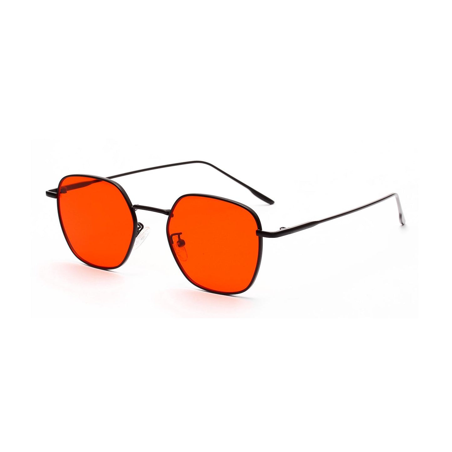 WTEMPO Small Box Marine Color Lens Metal Glasses Male Lady Square Sunglasses