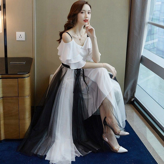 2 Pieces Ladies Suit Skirt Spring and Summer Short Sleeve Mid-length Casual Vacation Office Home