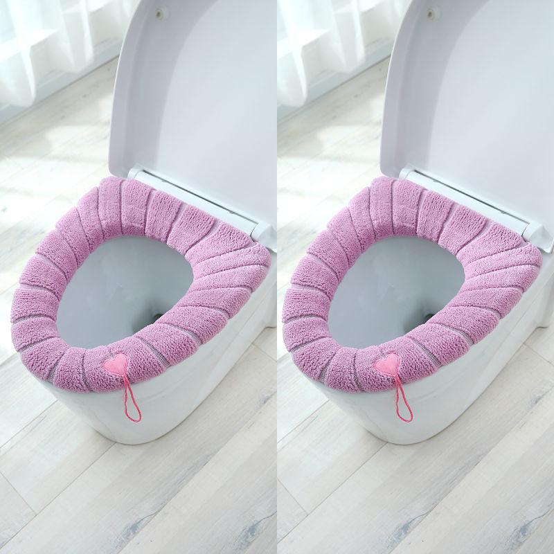 Two Pieces of Universal Toilet Seat Cushion Household Toilet Cover Cushion Thickened In Winter Toilet Cover Toilet Ring Cushion Washable