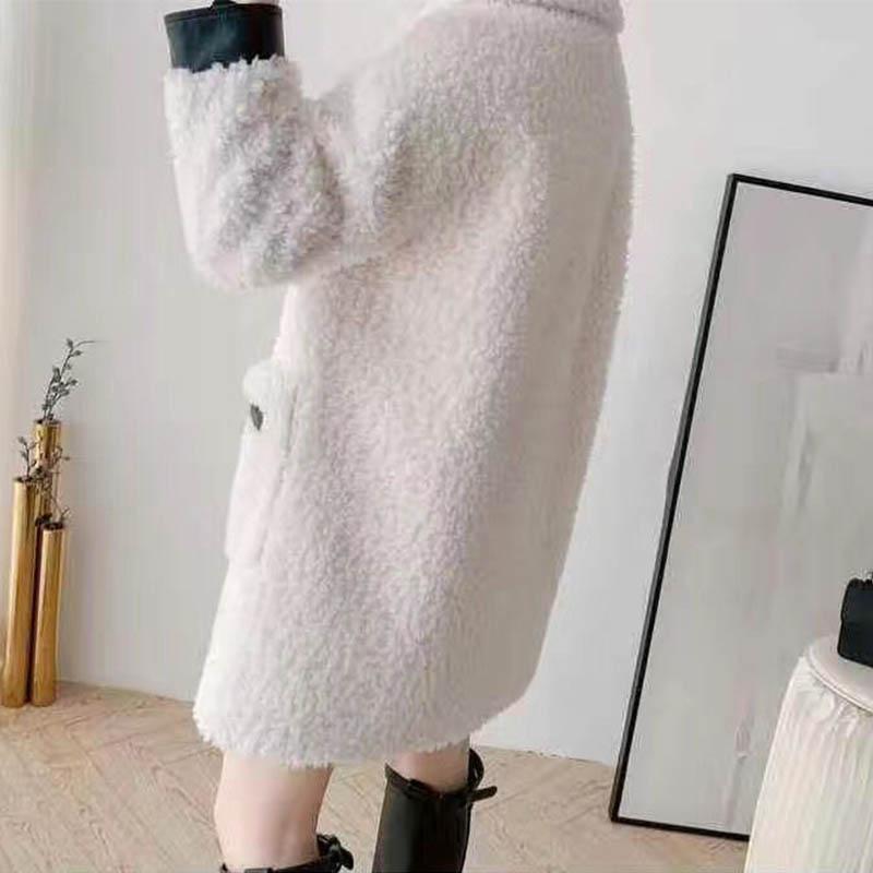 Lamb Wool Coat Mid-length Faux Fur Fur Coat Autumn and Winter Lamb Cashmere Women