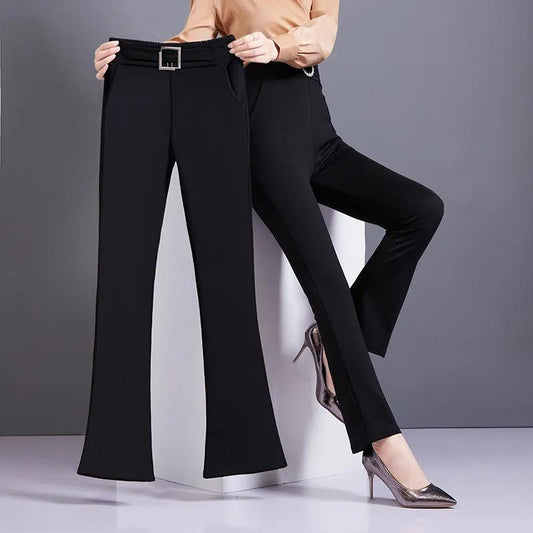 Autumn and Winter Women's Trousers Plus Velvet Thickening Leggings High Waist Slimming Casual Pants Micro-la Thermal Pants All-match Trousers