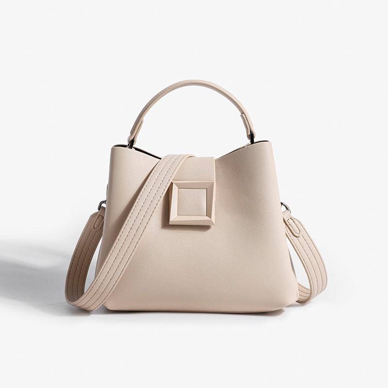 Simple Bucket Bag Leather Handbags Light Casual One-shoulder Handbag Shopping Handbags