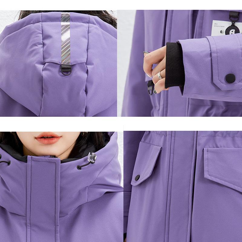 Women's Goose Down Down Jacket Long Winter Work Fitted Padded Clothes Thickened Fashion Pie Overcome Jacket Casual Sports Jacket Climbing Jacket Coat