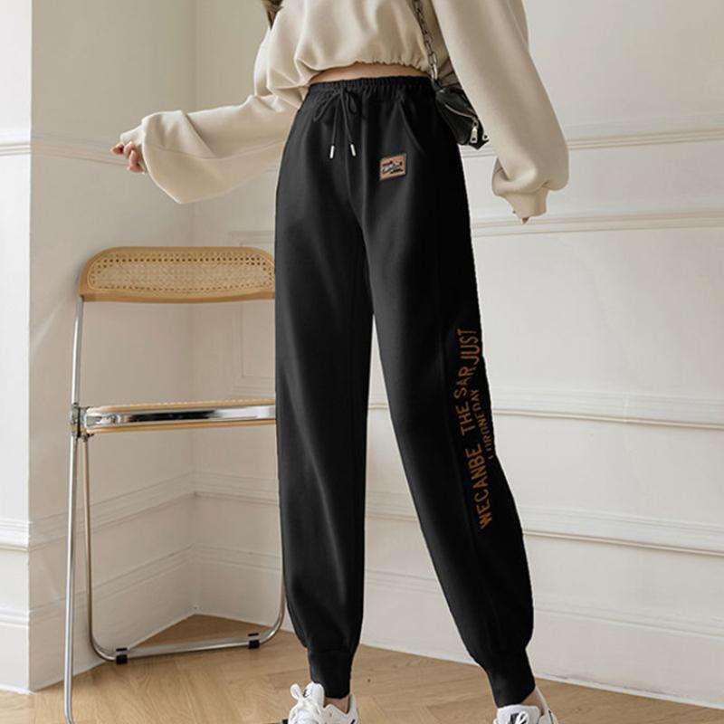 Cotton Drawstring Sweatpants Women Korean Loose Spring and Summer High-waist All-match Casual Trendy Pants