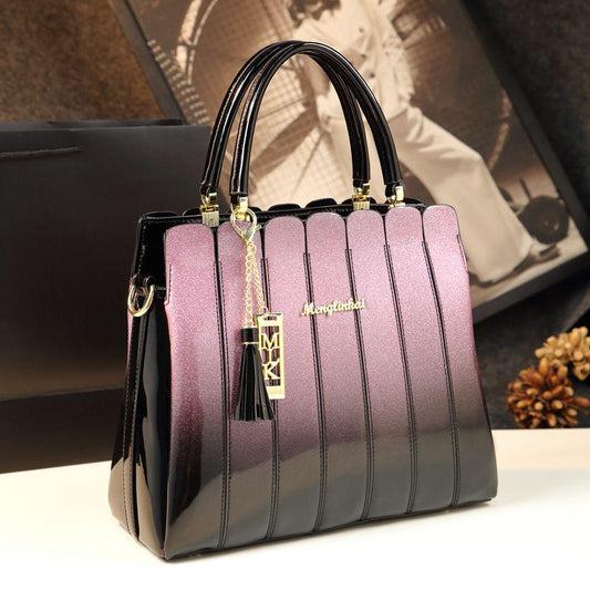 European American Fashion Personality Handbag Large Capacity Patent Leather Slung Shoulder Bag