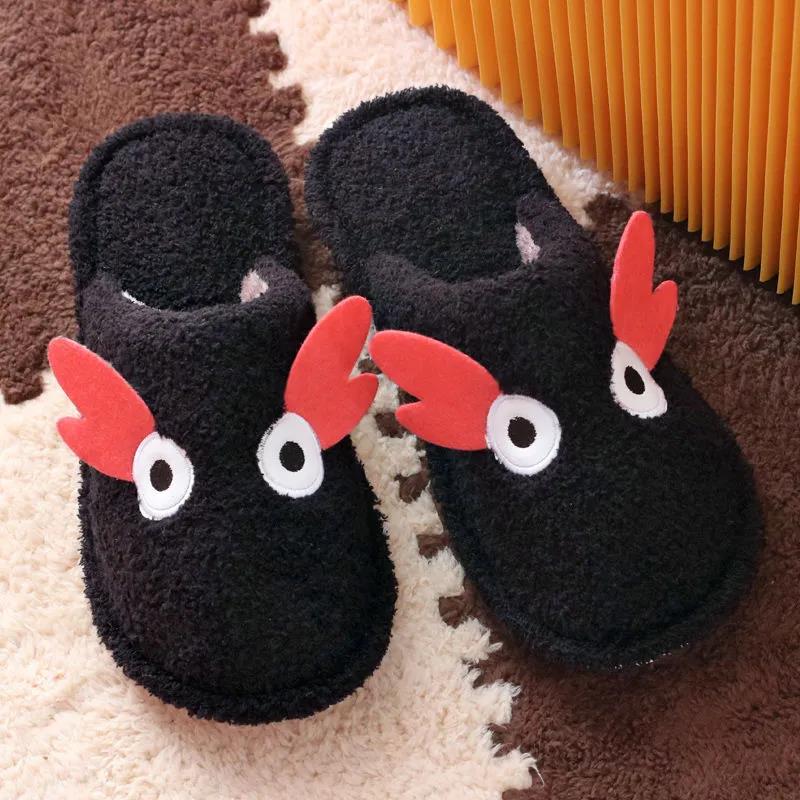 Cotton Slippers Men and Women Winter Cute Warm Couple Plush Non-slip Waterproof Slippers