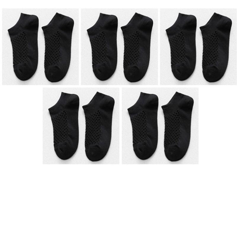 Socks Men's Socks Summer Thin Low-top Shallow Boat Socks Breathable Mesh Summer Black and White Short Tube Sweat-absorbing and Deodorant