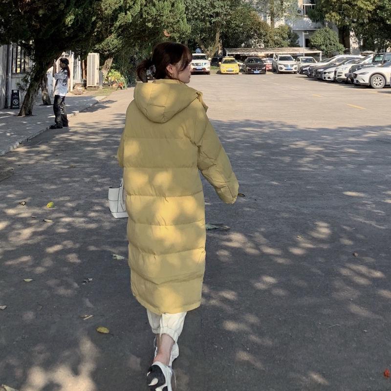 Women's Mid-length Cotton-padded Jacket Winter Korean Style Loose Thick Knee-length Hooded Hong Kong Style Cotton-padded Jacket Ins Tide