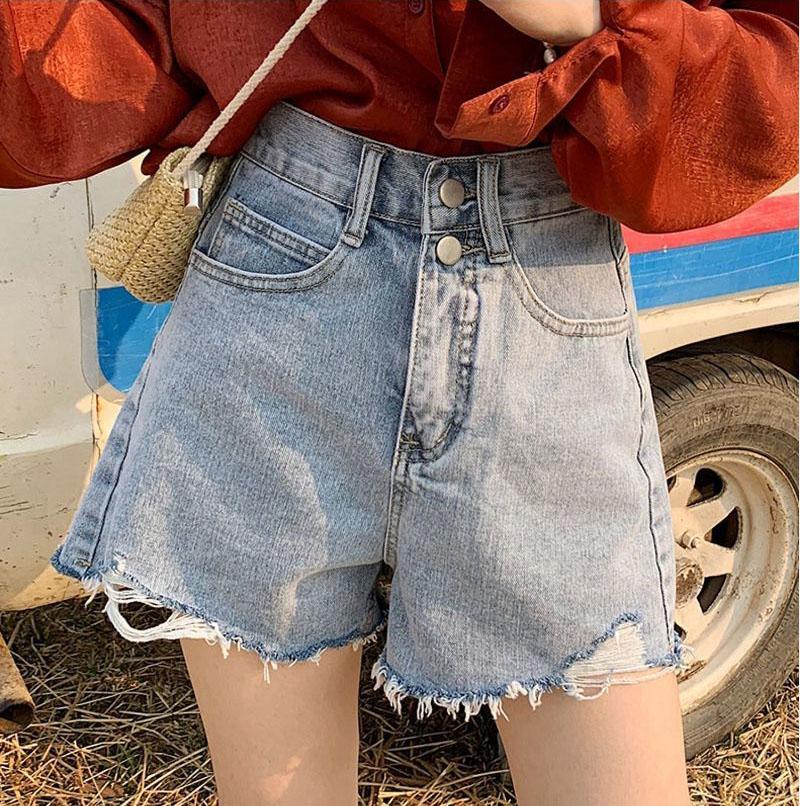 Denim shorts High waist and loose shorts for women Short Pants Summer Thin shorts Casual Short jeans