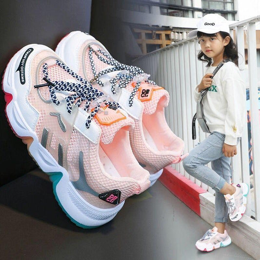 Rainbow Children's Shoes Girls Sports Shoes Spring Summer Boys Running Shoes Breathable Deodorant Student Casual Shoes