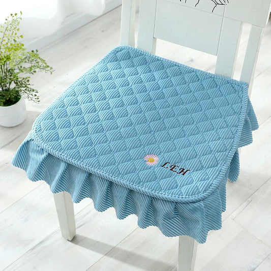 Chair Cushion Plush Chair Cushion Thickened Restaurant Soft Chair Cushion Non-slip Tape Straps Simple Modern Style Easy To Clean