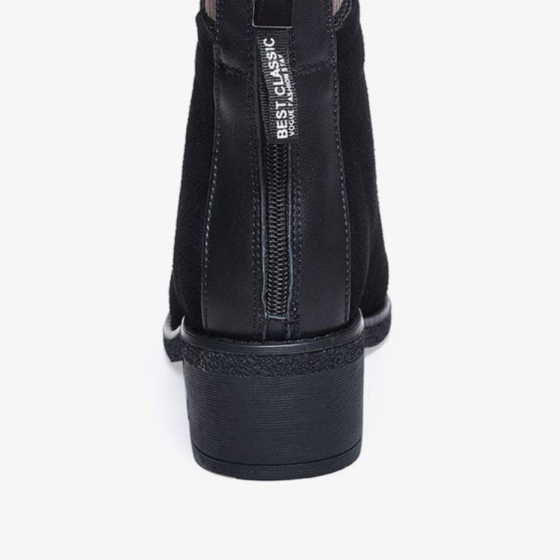 Fleece Padded Short Boots Women's Thick Heel Winter Frosted Warm and Comfortable Martin Boots