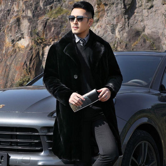 Plush Thickening Fashion Trend Handsome Men's Winter Imitation Mink Fur Detachable Liner Imitation Fur Jacket