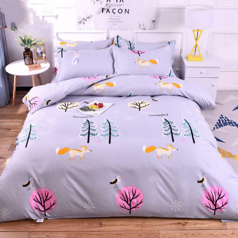 Fitted Sheet Mattress Cover Printing Bedding Linens Bed Sheets with Elastic Band Double Queen