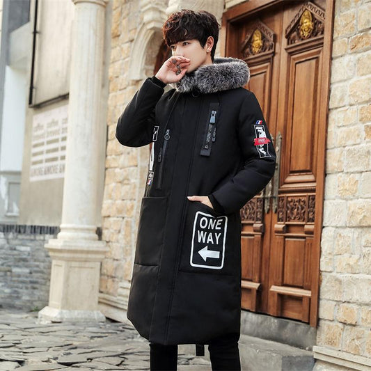 Down Jacket Men's Long Winter Thick Coat Youth Cold and Warm Jacket