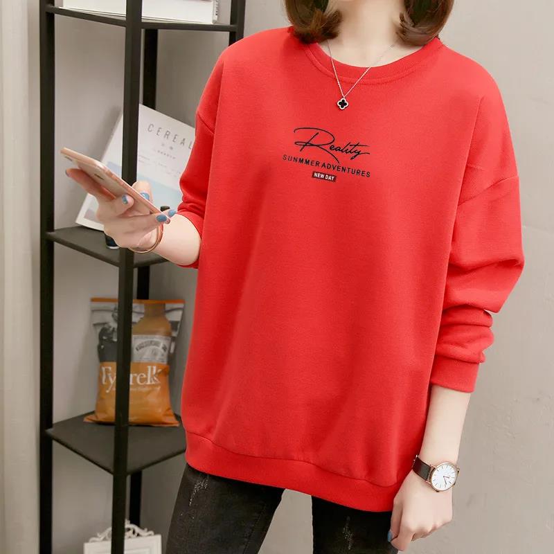 Spring and Fall Fashion Letter Round Neck Loose Women's Casual Sweatshirts