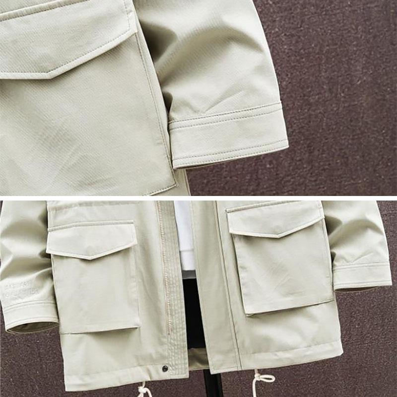 WTEMPO Spring & Autumn Thin Jacket Men Hooded Workwear Casual Coat Soft Comfortable Windbreaker Large Long