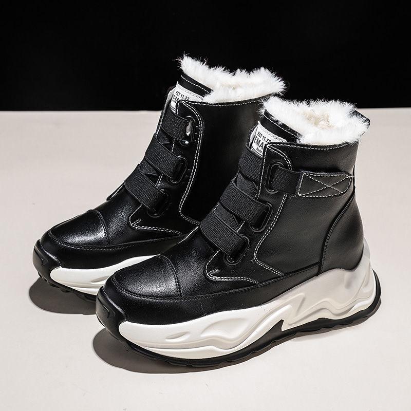 Snow Boots Women's Autumn and Winter All-match Plus Velvet Short Boots Cotton Shoes Increased Martin Boots