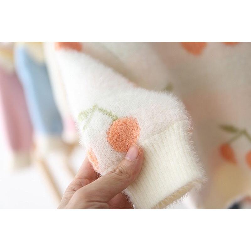 Girls' Sweater Plush Thickened Mink Winter Bottomed Shirt Baby Foreign Style Warm Top Medium and Small Children's Sweater