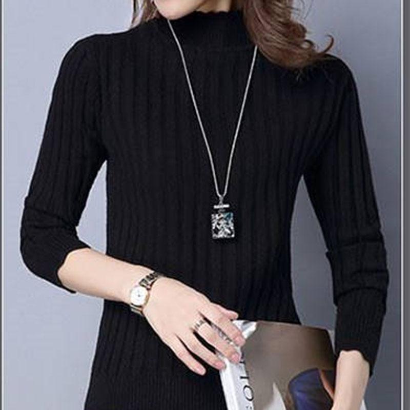 Lace Bottoming Shirt Sweater Short Women's Hedging Thick Warm Knitted Inner Wear Winter