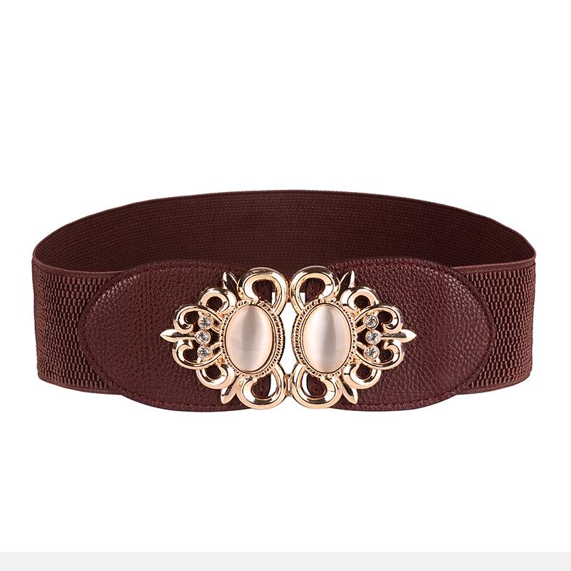 Women's Court Vintage Belt Gemstone Embroidered Diamond Women's Elastic Band Girdle