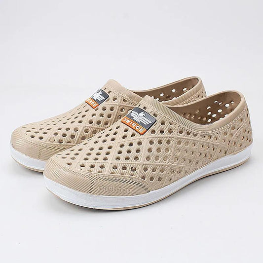 Summer Men's Beach Shoes Thick Bottom Non-slip Hollow Breathable Running Casual Shoes