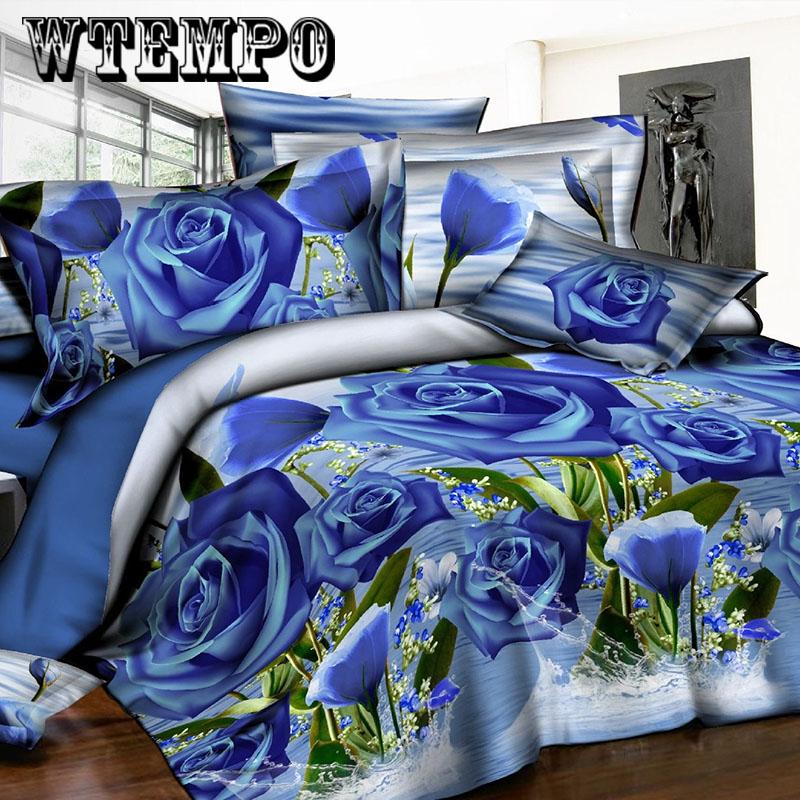 Four-piece 3D Printed Quilt Cover Simple Bedroom Bedding Soft Household Items Set