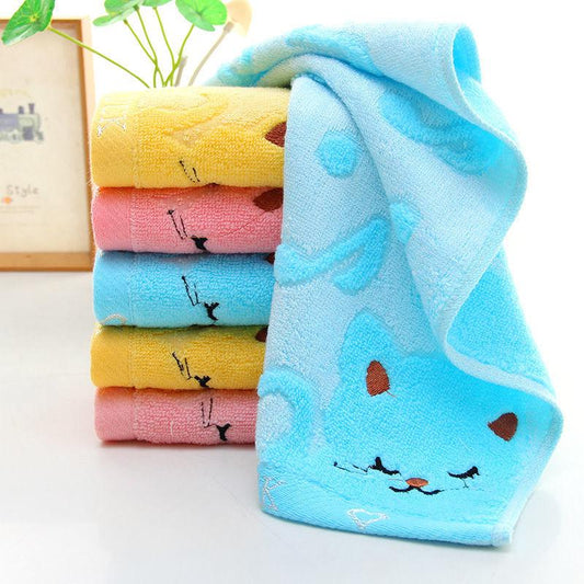 Quick Dry Soft 3 Colors High Absorbent Face Towel Thick Cotton Solid Color Bathroom Beach Towels for Kids