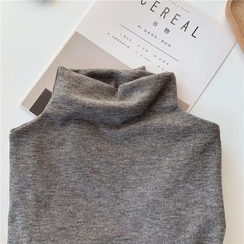 Brushed Plus Velvet Thick Warmth Half High Neck Bottoming Shirt Women's Autumn and Winter New Slim Solid Color Wild Long-sleeved Shirt