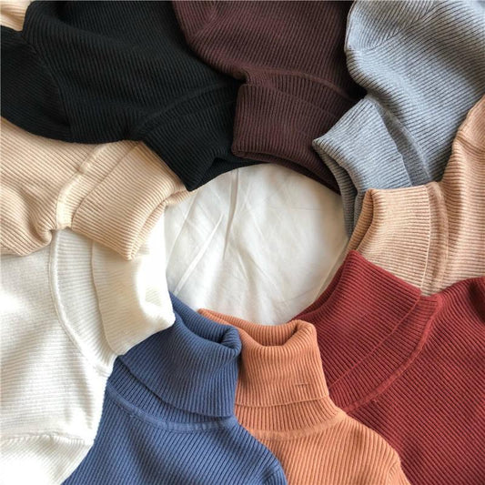 Autumn and Winter Turtleneck Thick Sweater Women's Loose Slim Long Sleeve Bottoming Shirt