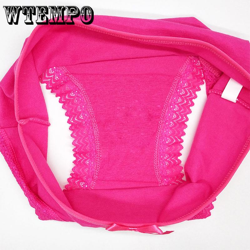 WTEMPO 6 Pcs/Lot Sexy Panties Women High Quality Cotton Fashion Floral Lace Intimates Line Underwear