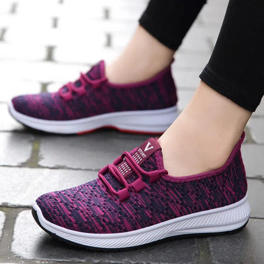Non-Slip Casual Shoes Spring and Autumn Cloth Shoes Women's Breathable Sports Running Shoes