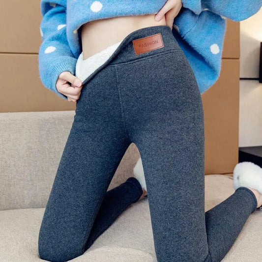 Extra-thick 800g Plus Velvet Pants Northeast Lamb Cashmere Leggings Outer Wear Women's Autumn and Winter Cold-resistant Warm Pants Cotton Trousers