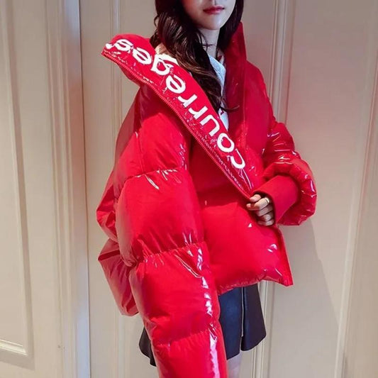 Fashion Jackets for Women Oversized Short Winter Coat Thick Warm Luxury Designer Turtleneck Down Jacket Night Club Party Sexy Parkas Coats