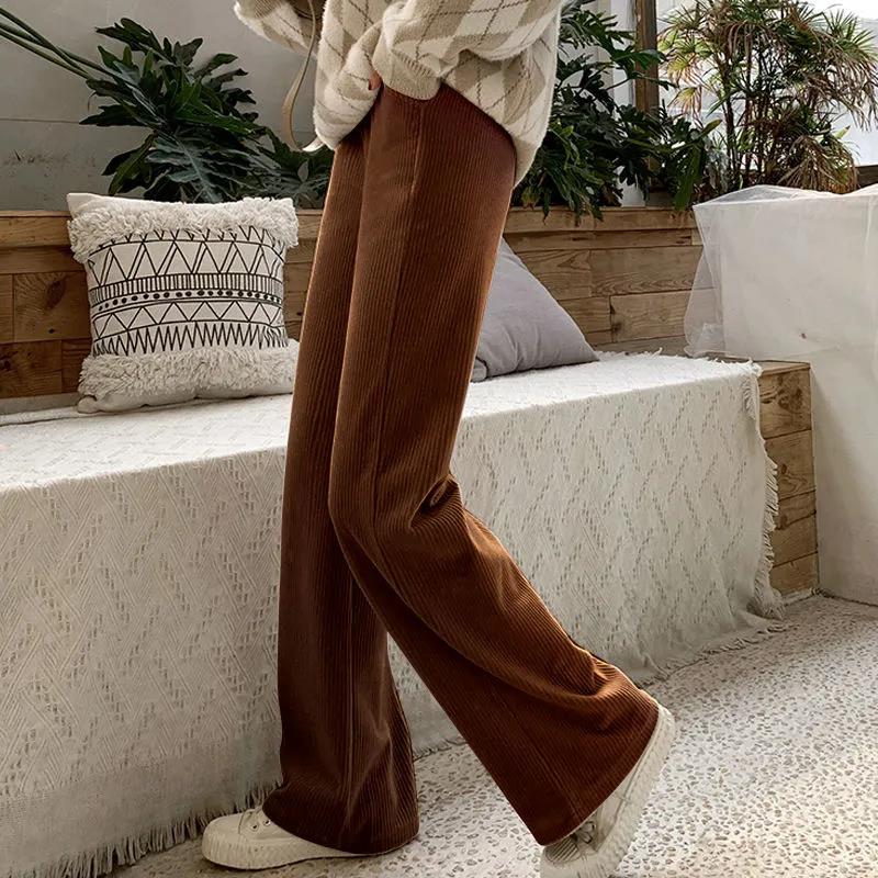 Plus Velvet Cord Velvet Bread Pants Autumn and Winter Thick Pants Children Loose Slim Korean Pants Female Winter Wear