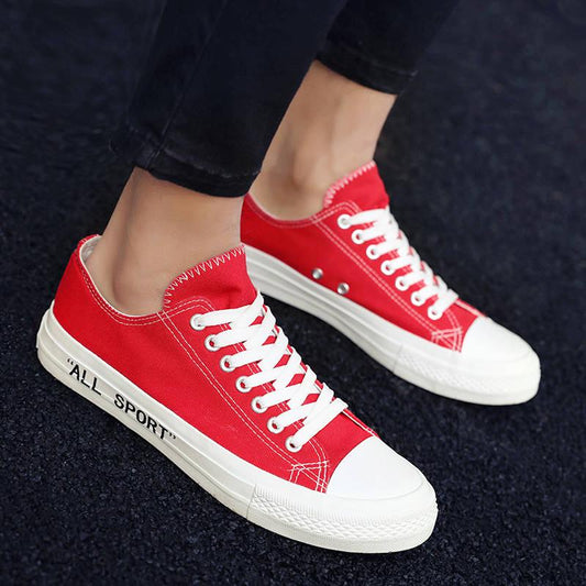 High -Top Canvas Shoes Women 'S Casual Flat Shoes Lace -Up Shoes Lovers Canvas Shoes