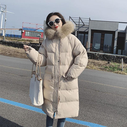 Women's Cotton-padded Jacket Women's Mid-length Coat Korean Style Loose Cotton-padded Clothes Bread Clothes Thick Winter Padded Jacket